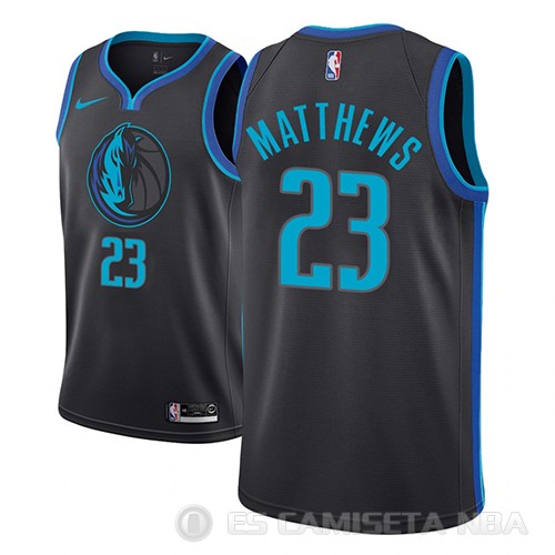 Camiseta Wesley Matthews #23 Dallas Mavericks Ciudad 2018-19 Azul - Haga un click en la imagen para cerrar